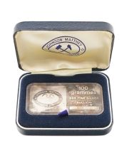 Johnson Matthey 100 Grammes .999 Fine Silver Bullion Bar JM Bankers Bar with Original Box