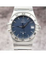 Omega Constellation 396.1201 Grey Blue Dial Stainless Steel Quartz Watch