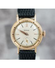 Vintage Rolex Precision 4327 Rose Gold Bezel 18K Gold 22mm 1940s Ladies Watch
