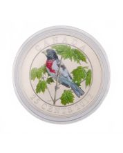 2012 25-Cent Coloured Coin – Rose-breasted Grosbeak
