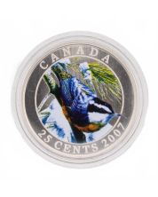 2007 25-Cent Coloured Coin – Red-breasted Nuthatch