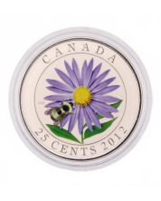 2012 25-Cent Coloured Coin – Aster and Bumble Bee