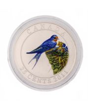 2011 25-Cent Coloured Coin – Barn Swallow