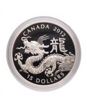 2012 $15 Fine Silver Coin – Year of the Dragon