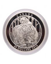 2015 $20 Fine Silver Coin – Grizzly Bear: Togetherness