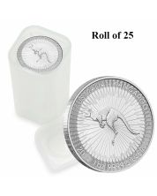 25x Australia Silver Kangaroo 1 oz 9999 pure Silver $1 Tube of 25 Mixed Dates