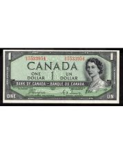 1954 Canada $1 devils face banknote Coyne Towers B/A5533954 nice EF+