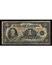 1935 Canada $1 banknote Osborne Towers A 7160772 VG+