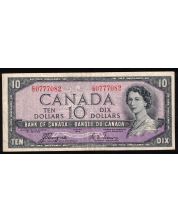 1954 Canada $10 devils face banknote Coyne Towers C/D 0777082 VF+