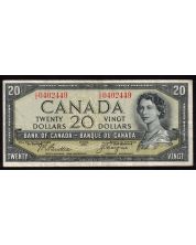 1954 Canada $20 devils face banknote Beattie Coyne C/E 0402449 VF