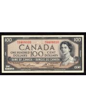 1954 Canada $100 banknote Lawson Bouey B/J 9468010 Choice AU
