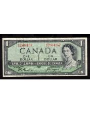 1954 Canada $1 devils face banknote Beattie Coyne M/A 2564157  FINE