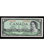 1954 Canada $1 devils face banknote Beattie Coyne P/A 7616880 nice Choice AU