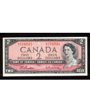 1954 Canada $2 banknote Beattie Rasminsky A/G 1542521 Choice AU/UNC