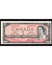1954 Canada $2 banknote Lawson Bouey VG 1576158 Choice UNC