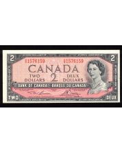 1954 Canada $2 banknote Lawson Bouey VG 1576159 Choice UNC
