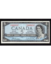 1954 Canada $5 banknote Beattie Rasminsky T/X 8098237 Choice UNC