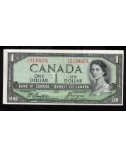 1954 Canada $1 devils face banknote Beattie Coyne I/A 2130075 a/VF