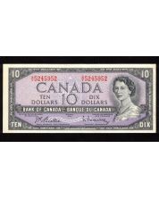 1954 Canada $10 banknote Beattie Rasminsky S/V 5245952 Choice AU/UNC