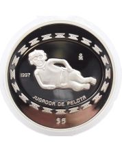 1997 Mexico $5 Peso Jugador de Pelota 1 oz Silver Coin Proof