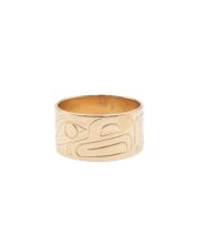 NWC Northwest Coast 14K yg EAGLE ring 5.27g signed CH Corrine Hunt Size-6