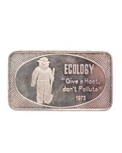 1973 Valcambi Smokey The Bear Ecology 1 oz .999 Silver Art Bar 80th anniversary