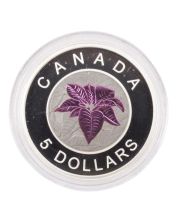 2014 Canada $5 Fine Silver Proof Coin- Flowers Of Canada- Niobium Poinsettia