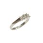 Ladies 14K White Gold 3 Stone Princess Cut VS/SI Diamond .38 tcw Ring