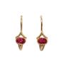 Elegant 14K Rose Gold Ruby Earrings with Wire clasp