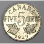 1929 Canada 5 Cents AU55