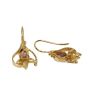 14K Yellow Gold Diamond Amethyst Earrings 