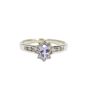 14K White Gold Tanzanite Diamond Engagement Ring 