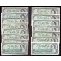 15X 1954 Canada $1 banknotes 15-notes nice selection all circulated 