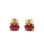14 Karat Yellow Gold Cabochon Ruby Stud Earrings 
