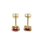 14 Karat Yellow Gold Cabochon Ruby Stud Earrings 