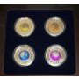 2011-2012 Full Moon Niobium Silver 4-Coin Proof Mint Set with Wooden Display Box