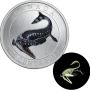 2013 Canada 25 Cent Tylosaurus Glow in the dark Dinosaur Coin