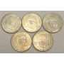 5 x  1972 Denmark 10 Kroner Silver Coins CH AU+ 