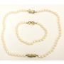 18 inch Akoya pearl necklace + 8 inch bracelet 3x 14K 18K Gold clasps 