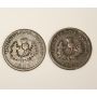 2x 1832 Nova Scotia Half 1/2 Penny 