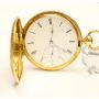 C 1890 Breitling Laederich 18K Gold KW KS Hunter pocket watch 