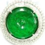 Burmese Jade & Diamond 18K White Gold Pendant