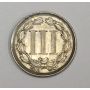 1865 nickel three cent coin Au58