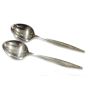 2x Georg Jensen sterling silver soup spoons Cypress