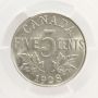 1928 Canada 5 cents PCGS AU58