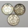 Canada 5 cents silver coins 1905 1906 1907 