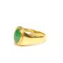 18 Karat Yellow Gold Jadeite Ring Lively Medium Green Luster Very Good 