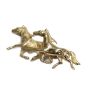 Equestrian Horse racing Brooch 10K solid gold
