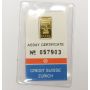 1 Gram .9999 Fine Gold Credit Suisse Zurich Assay Certified 1982