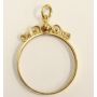 18K gold bezel for Double Eagle $20 gold coin screw top pendant ring 6.6 grams